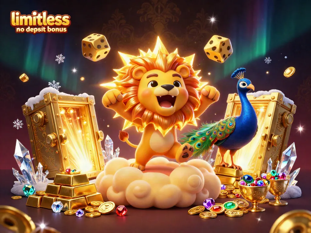 Experience thrilling wins with the limitless casino no deposit bonus, featuring vibrant 3D characters and gold treasures.
