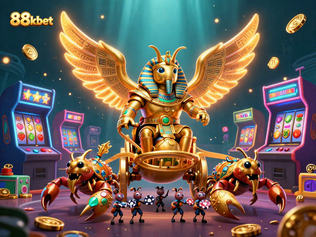 Experience thrilling gameplay and exciting jackpots at 88kbet with this dynamic casino illustration.