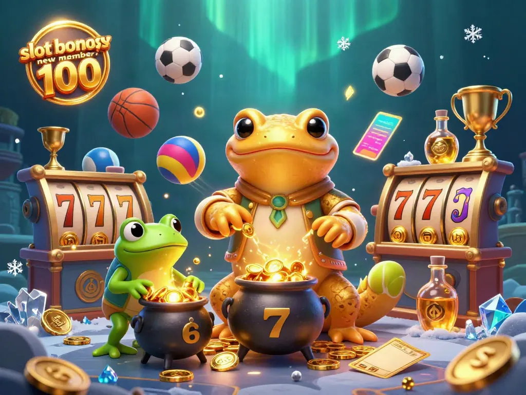 Experience slot bonus new member 100 excitement with golden alchemist and vibrant gaming elements in action.