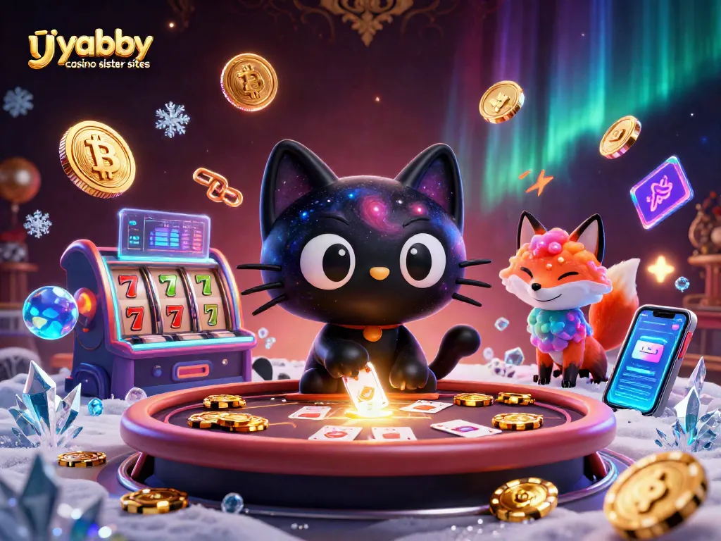 Play and win at yabby casino sister sites with an engaging cosmic theme illustration.