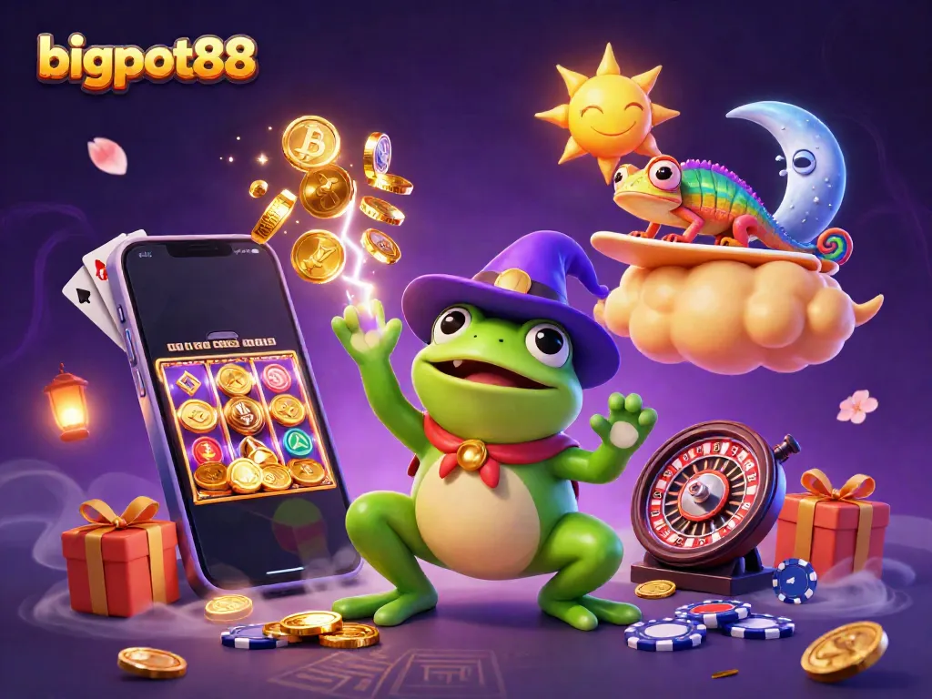 Experience the excitement of bigpot88 with a magical storm of coins and dynamic casino elements.
