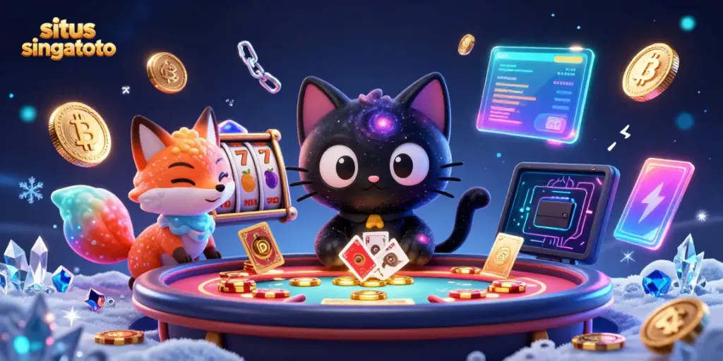 Experience thrilling gameplay at situs singatoto with a captivating cosmic casino scene.