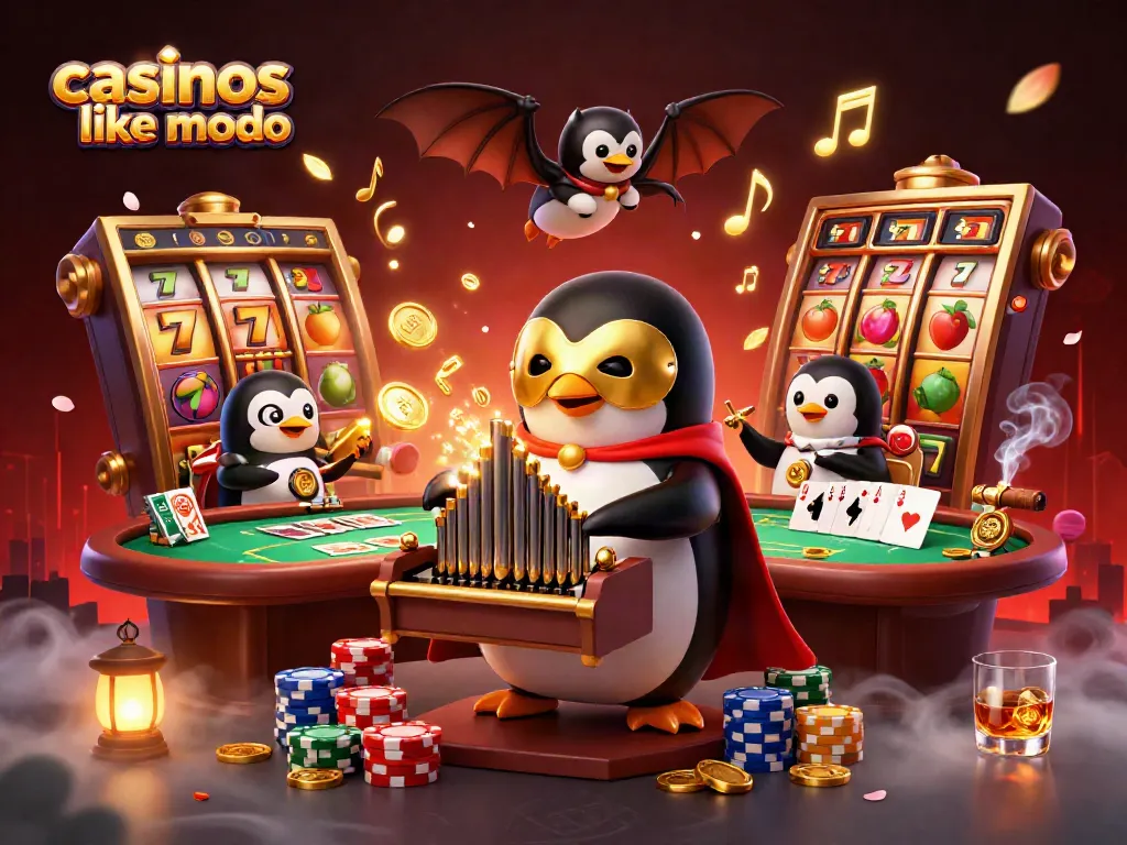 Experience fun at casinos like modo with a vibrant casino-themed 3D illustration.