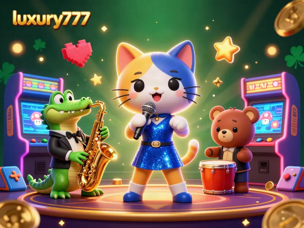 Experience luxury777's vibrant casino adventures with dynamic characters and colorful gaming elements.