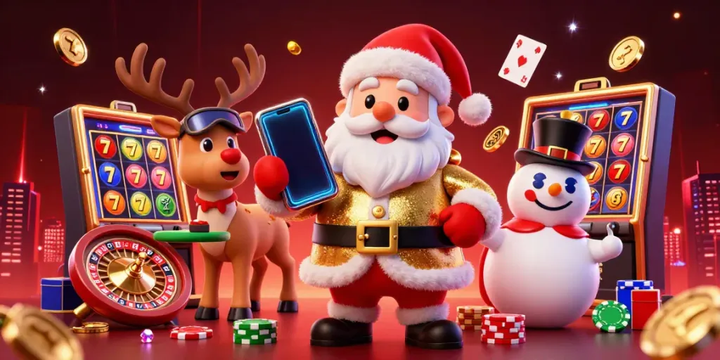 Experience game online excitement with festive characters enjoying spins at a colorful casino.