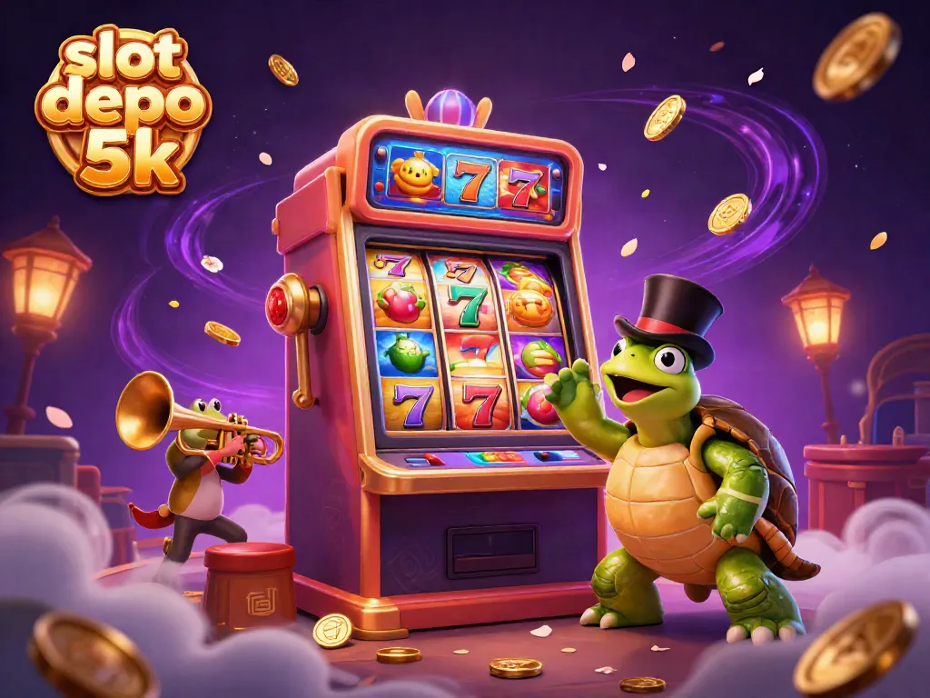 Experience exciting gameplay at slot depo 5k with a dazzling slot machine and vibrant casino atmosphere.