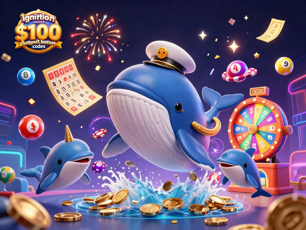 Engage with the ignition casino $100 no deposit bonus codes in this vibrant casino-themed 3D artwork.