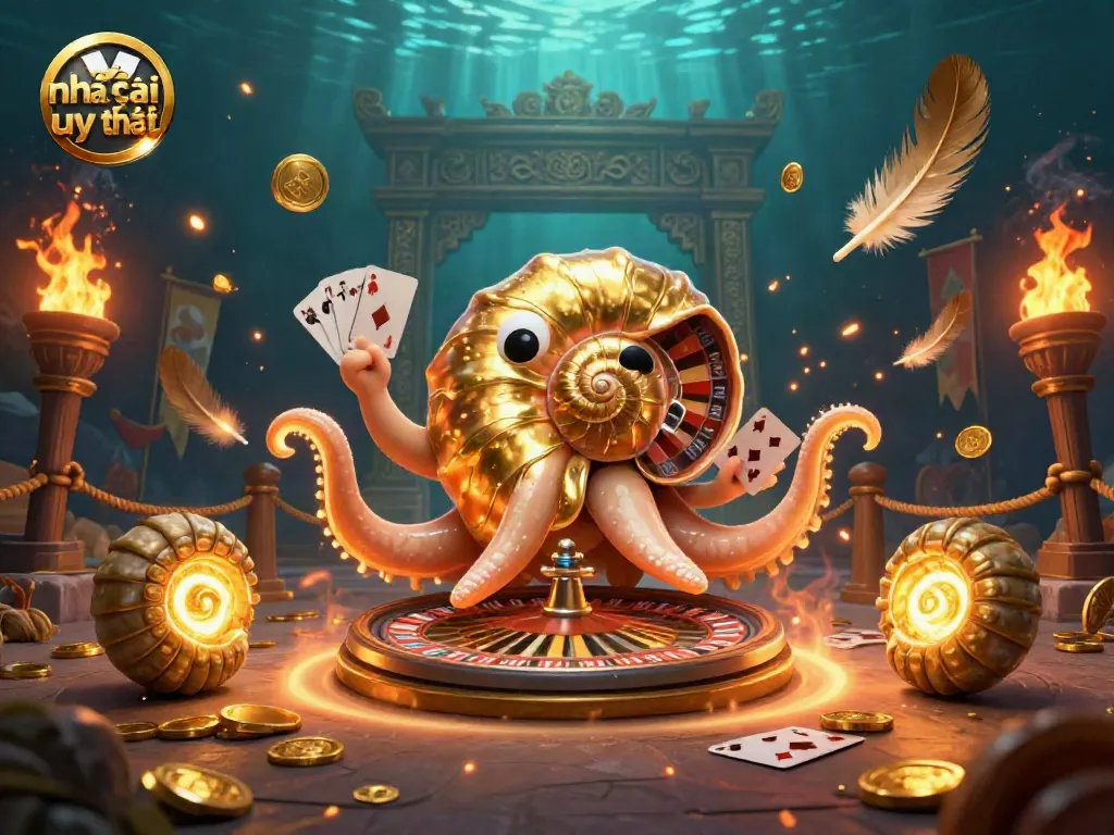 Experience thrilling gameplay at nhà cái uy tín with vibrant 3D casino elements and golden characters.
