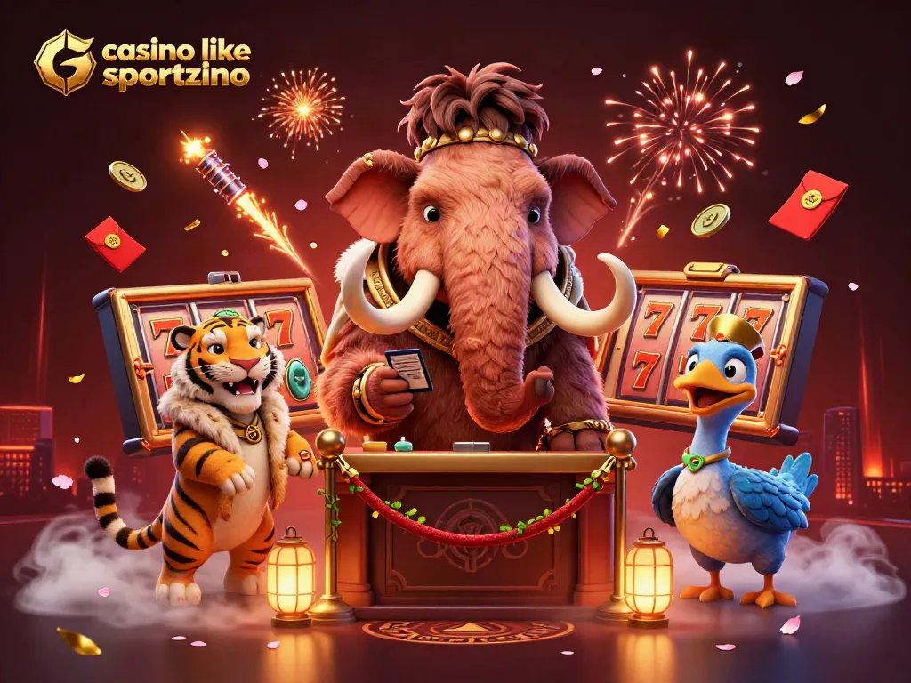 Engage in fun gameplay at casinos like Sportzino, featuring a vibrant 3D illustration.