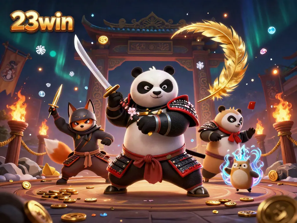 Engage with 23win's vibrant casino scene featuring animated characters and dynamic game elements.