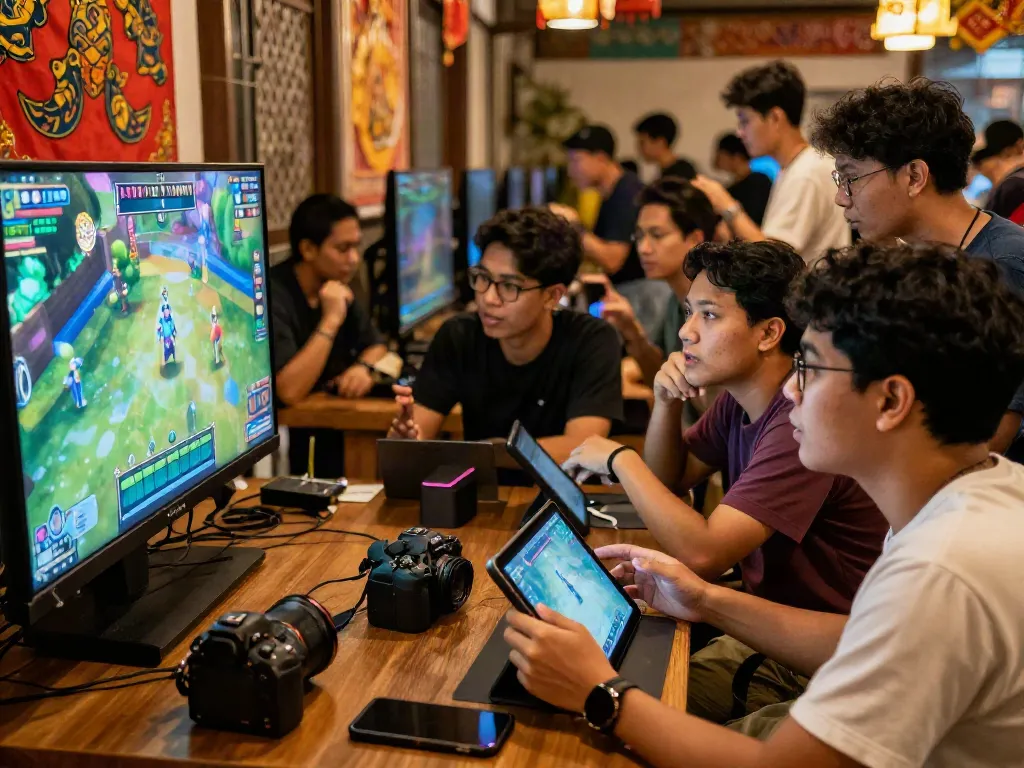 Nyonya 4D gaming enthusiasts enjoying vibrant interactive gaming experience.