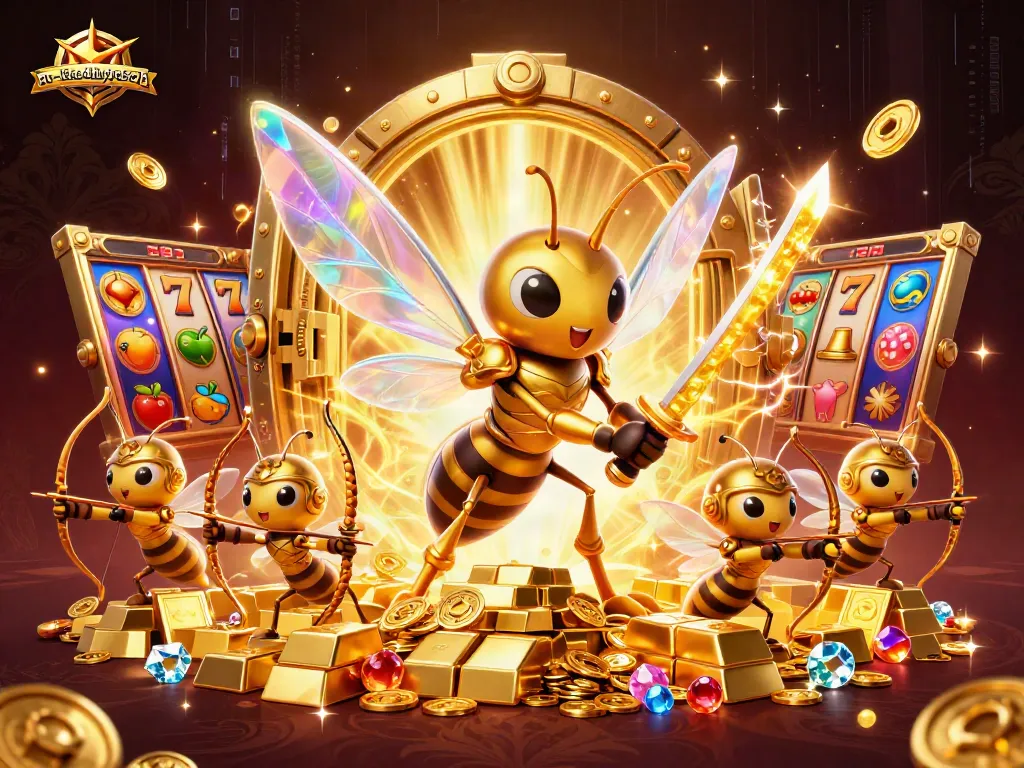 Experience giant golden hornet in samurai armor at xn--l3ca4bybyc5c7b casino adventure.