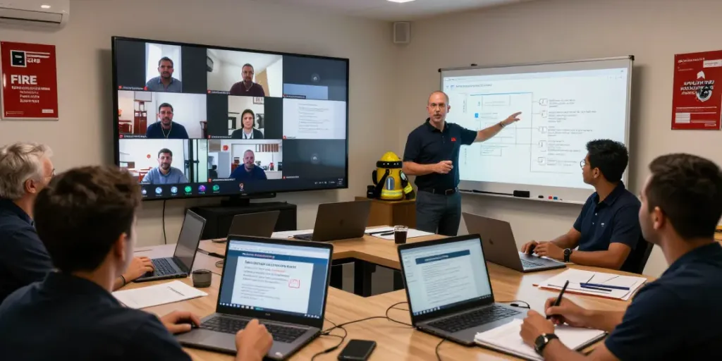 CFPS Certification Saudi Arabia training session with fire safety expert leading virtual class
