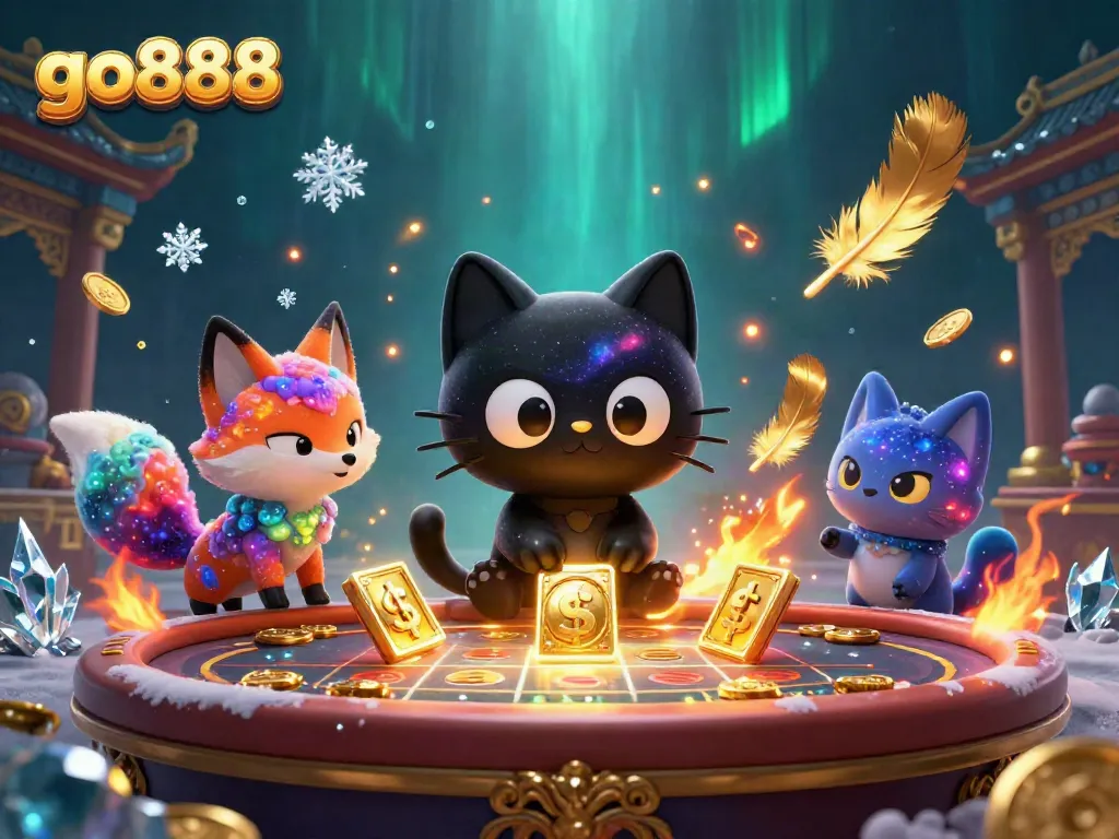 Engage in thrilling gameplay with go888's cosmic casino, featuring mesmerizing characters and vibrant elements.