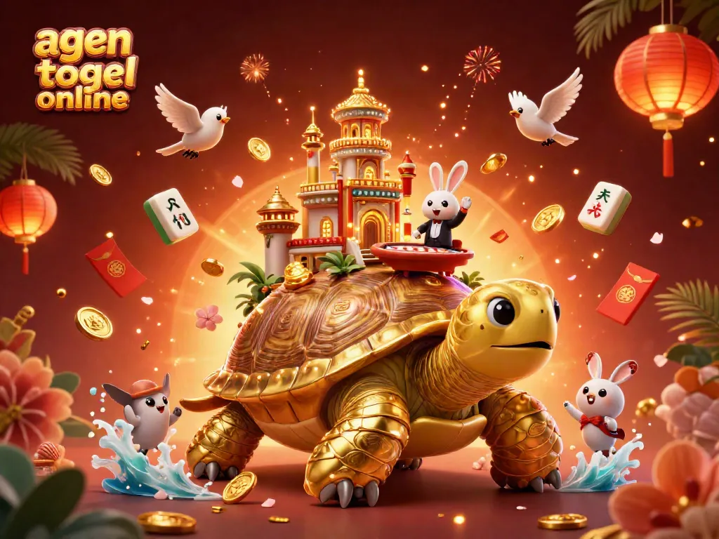 Win big with agen togel online as golden coins and lucky symbols surround a vibrant gaming scene.