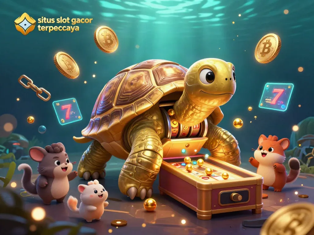 Experience thrilling plays at situs slot gacor terpercaya with a colorful slot-themed illustration showcasing fun, excitement, and crypto!
