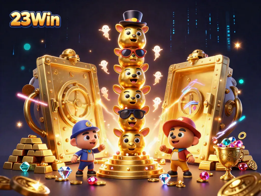 Experience the vibrant world of 23Win casino with captivating characters and dynamic gaming elements.