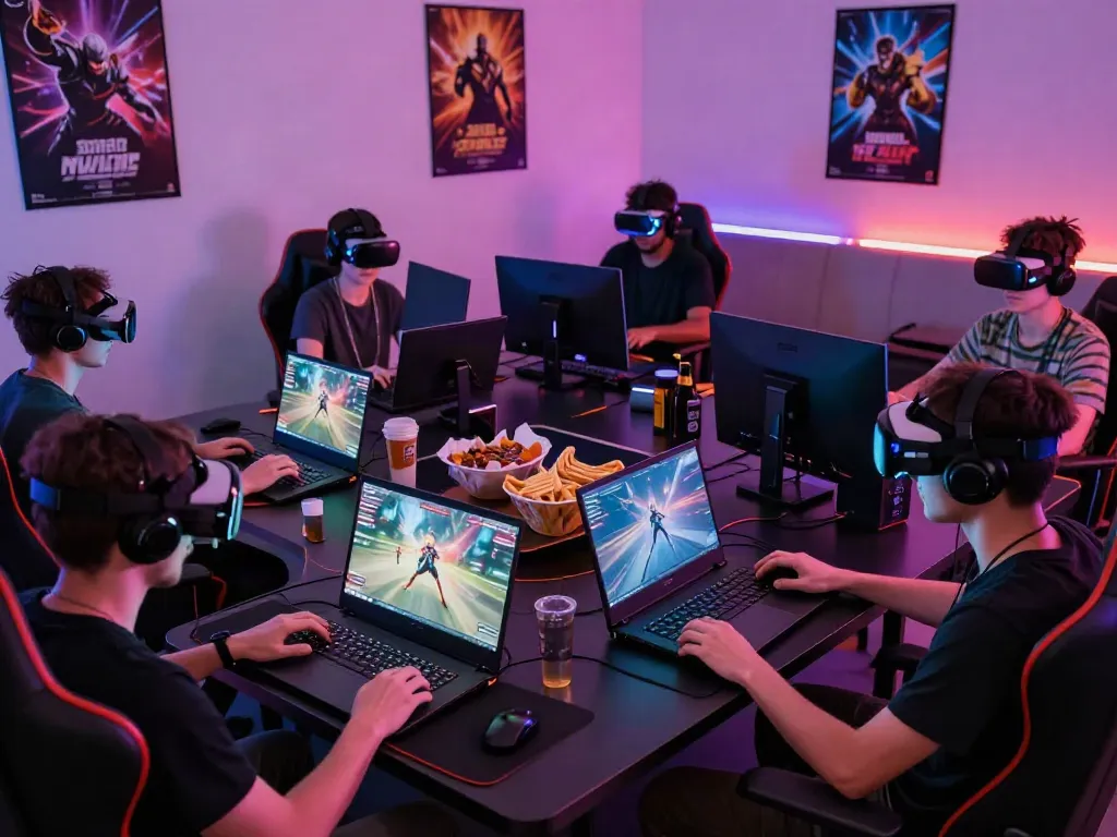 luxury111 login gaming lounge scene with players enjoying high-tech setups