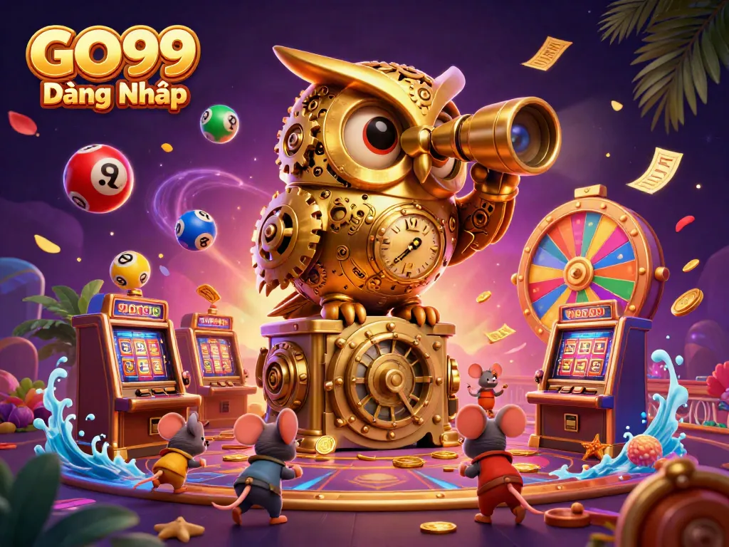 Engage with GO99 Đăng Nhập in a vibrant casino scene filled with colorful game elements.
