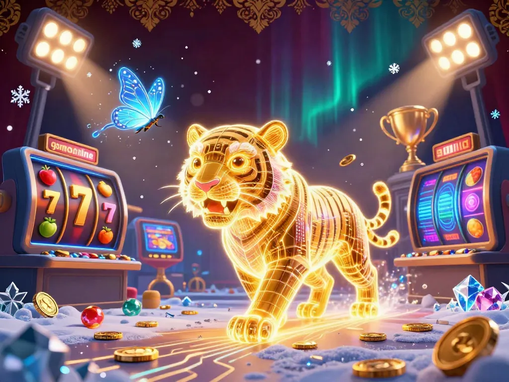 Experience thrilling game online adventures with a glowing tiger and vibrant casino elements.