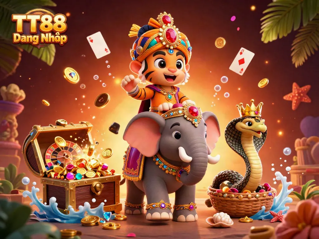 Engaging in casino adventures with TT88 Đăng Nhập, featuring dynamic characters and game elements.