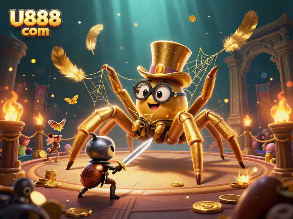 Experience thrilling action with U888 com in a vibrant 3D casino scene showcasing brave characters and games.