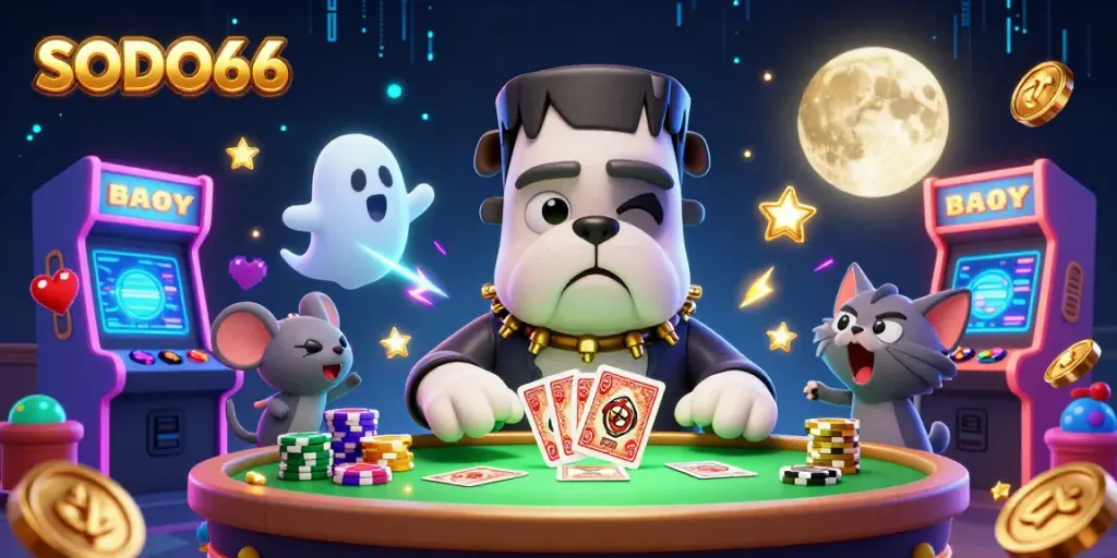 SODO66 casino illustration with unique characters and gaming aesthetics for engaged players.