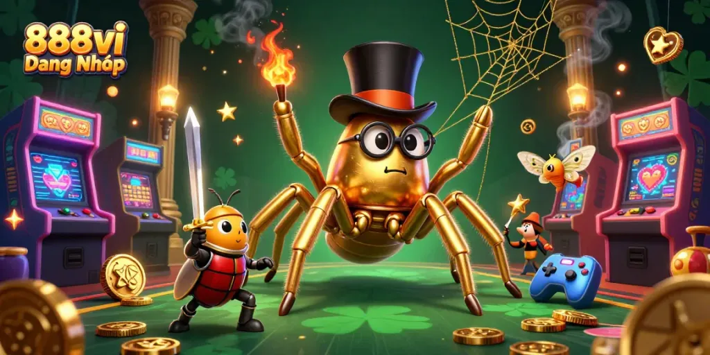 Experience seamless 888vi Đăng Nhập with vibrant characters in a casino setting filled with excitement and games.
