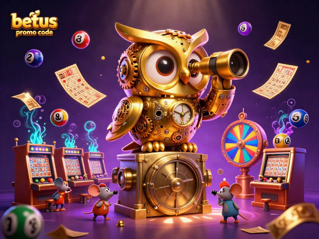 Engage with the betus promo code through a captivating 3D illustration of a casino environment.